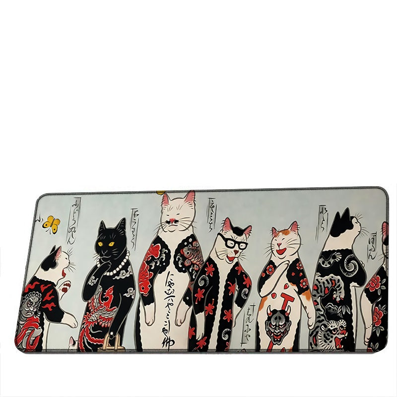 All Black Extended Office Gaming Mouse Pad