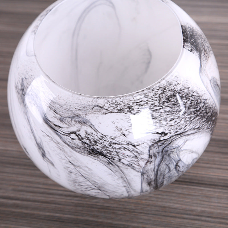 New Simple Marble Pattern Glass Vase Ornaments