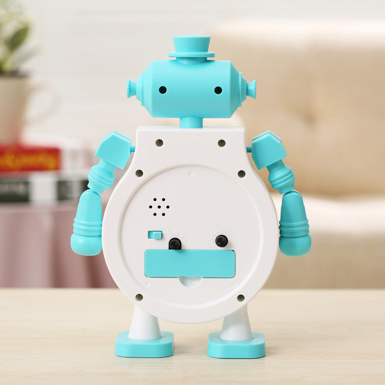 Creative Couple Robot Alarm Clock Stopwatch Student Bedroom Cartoon Clock Personality Battery Desk Clock