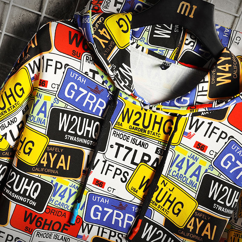 Men's fashion hip-hop sweater men fake two-piece long-sleeved sweater