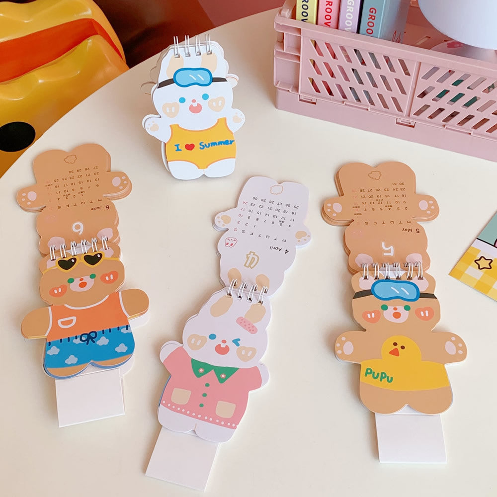 Desk Calendar Creative Simple Clock-in  Cartoon Desktop Ornaments