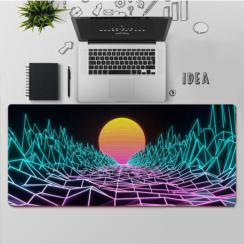 Natural Rubber Synthetic Wave Pattern Digital Gaming Mouse Pad