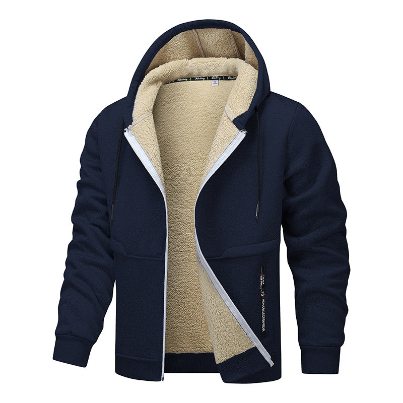Casual Hoodies with Heavyweight Fleece Sweatshirt Winter Thick Sherpa Lined Hooded Zipper