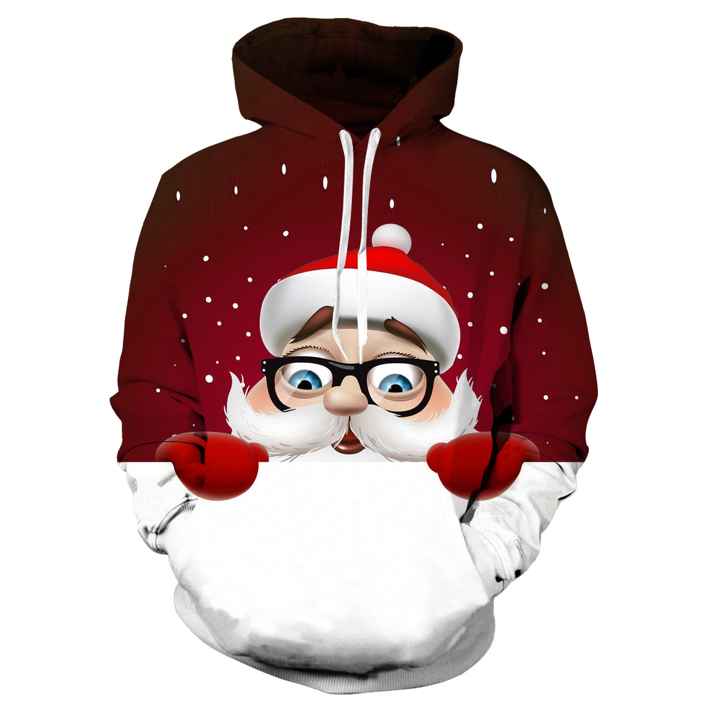 Pullover Sweater Print Casual With Hood