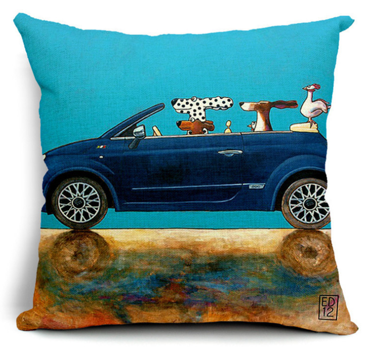 Wang star happy cartoon dog pillow set cotton pillow car with high quality cotton pillow cushion covers