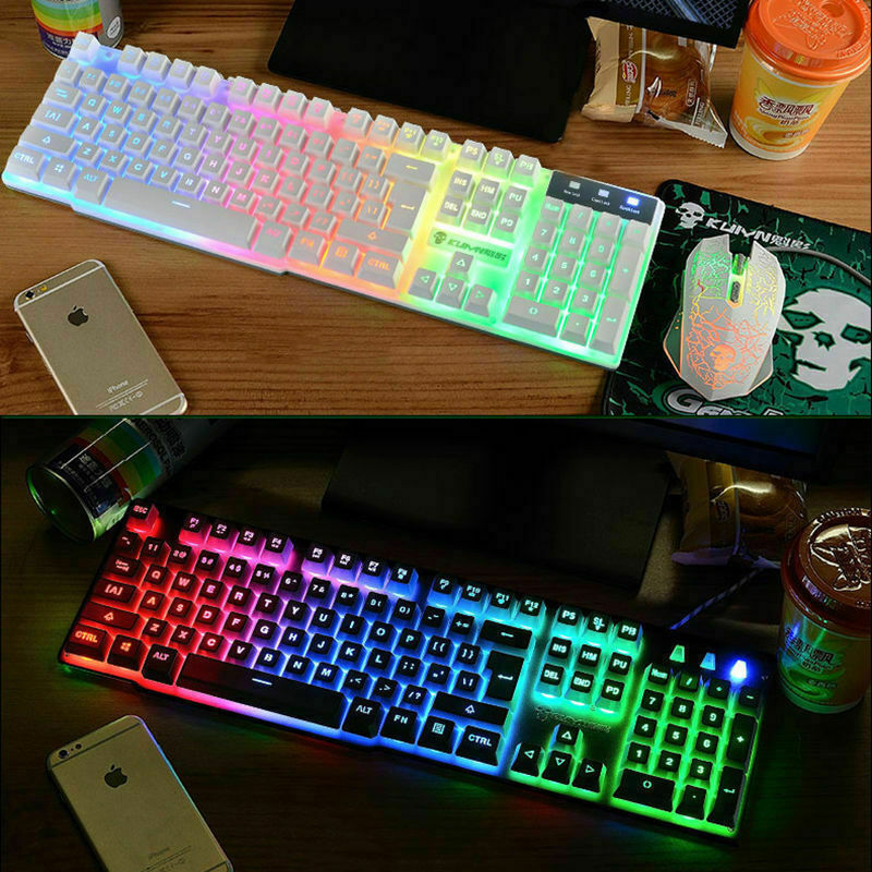 Wired Gaming Mechanical Feeling Keyboard LED Backlit And Gaming Mouse With Pad