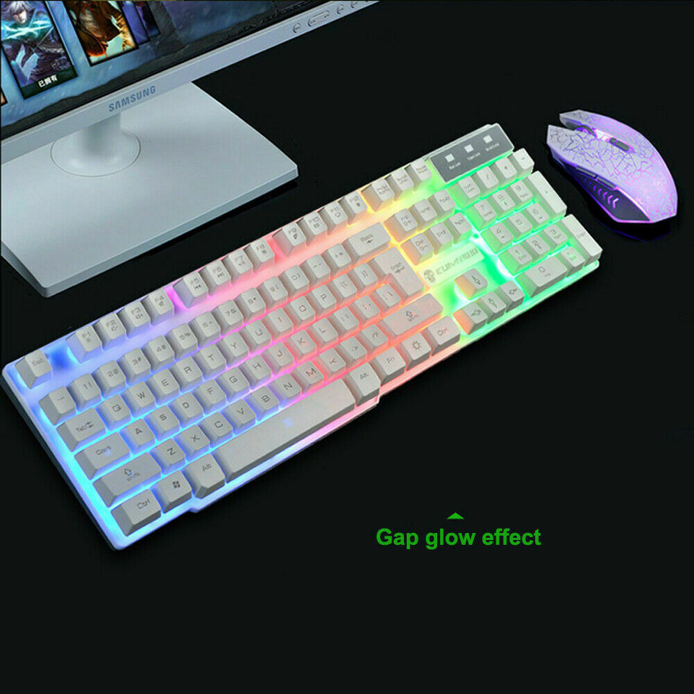 Wired Gaming Mechanical Feeling Keyboard LED Backlit And Gaming Mouse With Pad