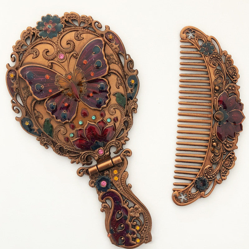 Mirror Foldable Mirror Comb Gift Box Set Makeup Mirror Handheld Portable Mirror