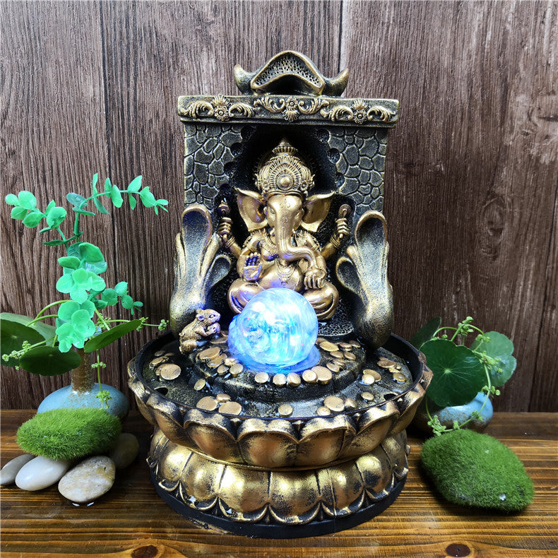 Creative New God Statue Ganesh Statue Flowing Water Ornament