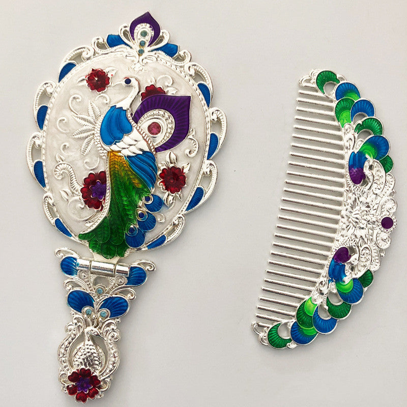 Mirror Foldable Mirror Comb Gift Box Set Makeup Mirror Handheld Portable Mirror