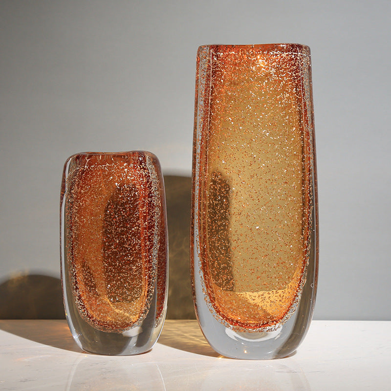 Modern Simple Luxury Glass Amber Vase Ornaments