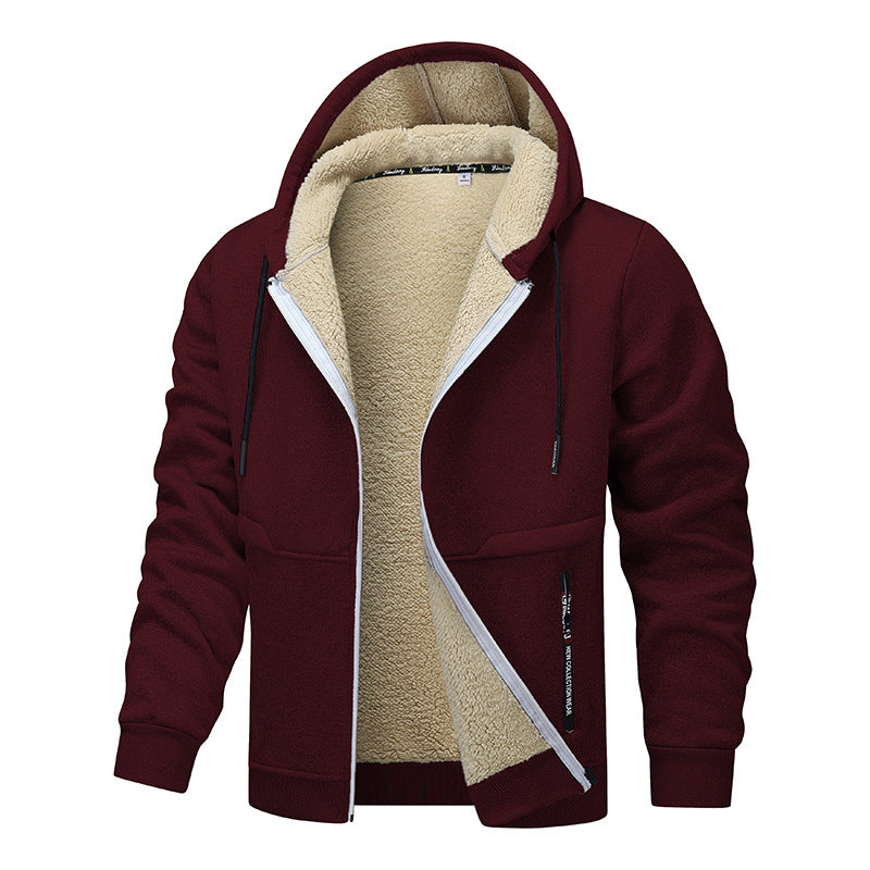 Casual Hoodies with Heavyweight Fleece Sweatshirt Winter Thick Sherpa Lined Hooded Zipper