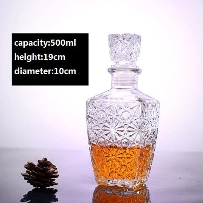Whiskey Decanter Whiskey Bottle Crystal Glass Wine Beer Containers Glass Bottle Glass Cup Home Bar Tools Decoration Shot Glass