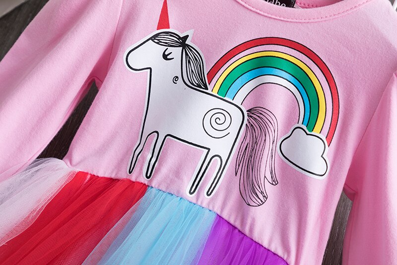 Kids Dresses For Girls Princess Costume Long Sleeve Sleeve Kids Dress Unicorn Party Girls Dresses Christmas Dress 3-8Y Vestido