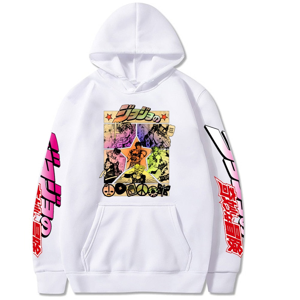 2022 Harajuku JOJO's Bizarre Adventure Unisex Hoodies Japanese Anime JOJO Printed Men's Hoodie Streetwear Casual Sweatshirts