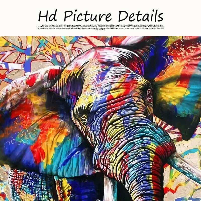 Abstract Watercolor Africa Elephant Wild Animal  Canvas Art Painting Posters and Prints Cuadros Wall Art Picture for Living Room