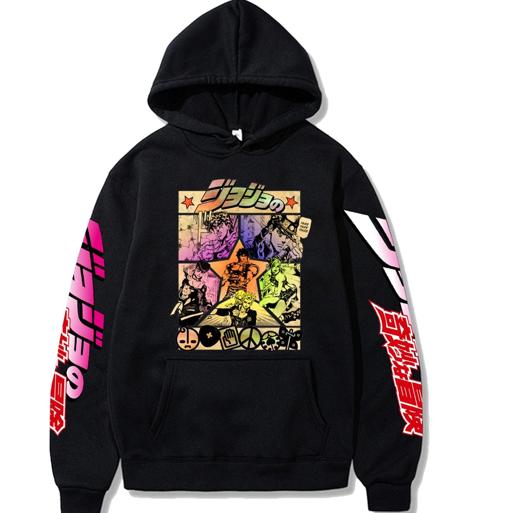 2022 Harajuku JOJO's Bizarre Adventure Unisex Hoodies Japanese Anime JOJO Printed Men's Hoodie Streetwear Casual Sweatshirts