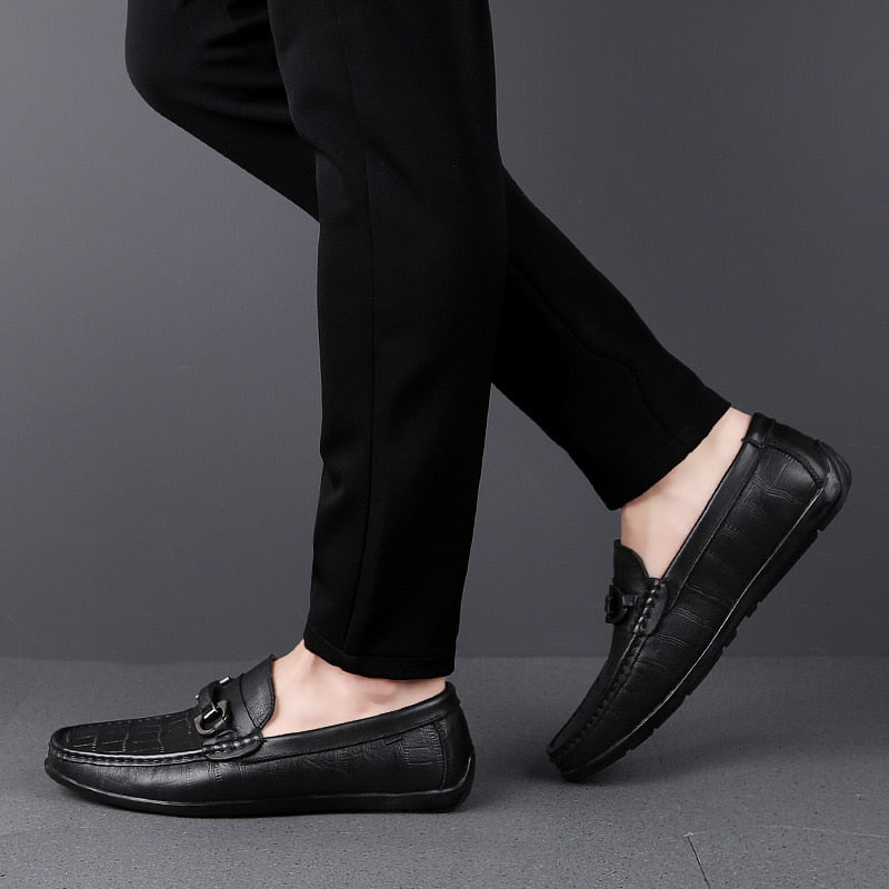 Men Loafers Real Leather Shoes Fashion Men Boat Shoes Brand Men Casual Leather Shoes Male Flat Shoes 2019 New Big Size 45 C4