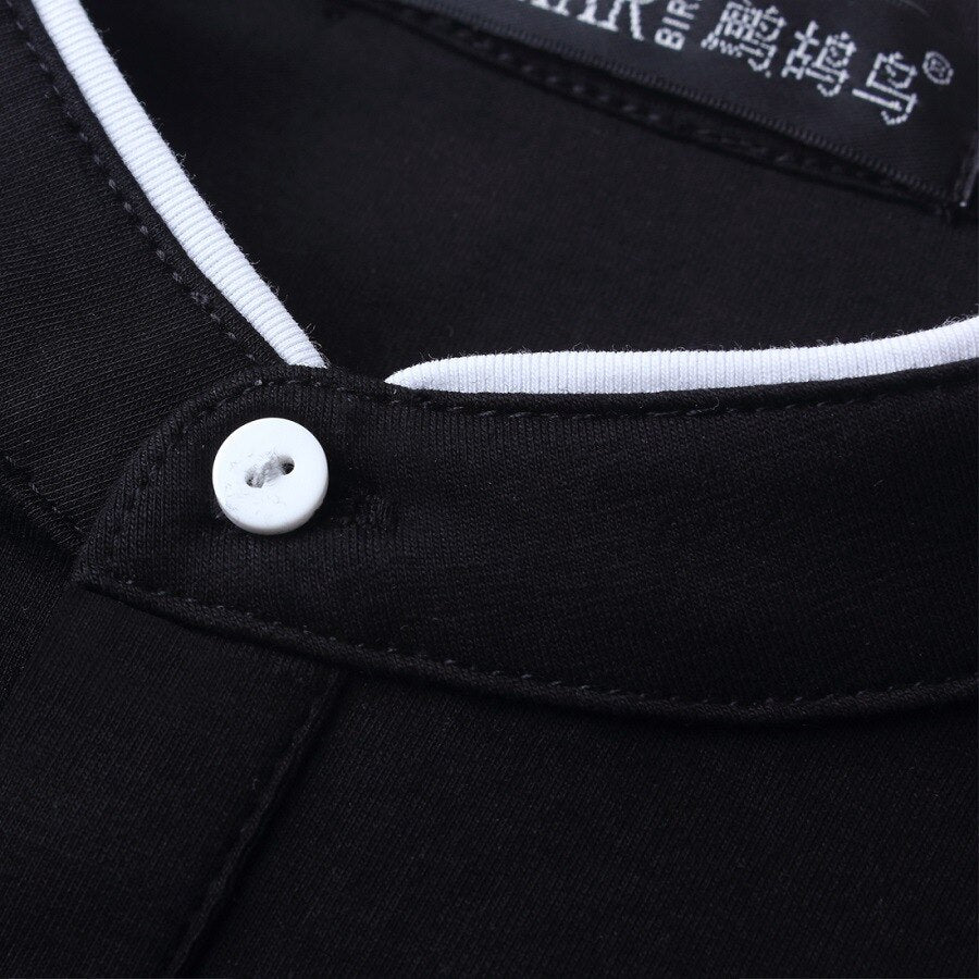 Henley T-Shirt Men Cotton T Shirt Full Sleeve tshirt Men Solid Color T-shirts tops&tees Henley Neck Shirt Spring Autumn