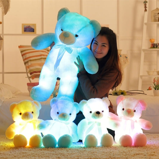 Luminous 30/50/80cm Creative Light Up LED Teddy Bear Stuffed Animal Plush Toy Colorful Glowing Teddy Bear Christmas Gift for Kid