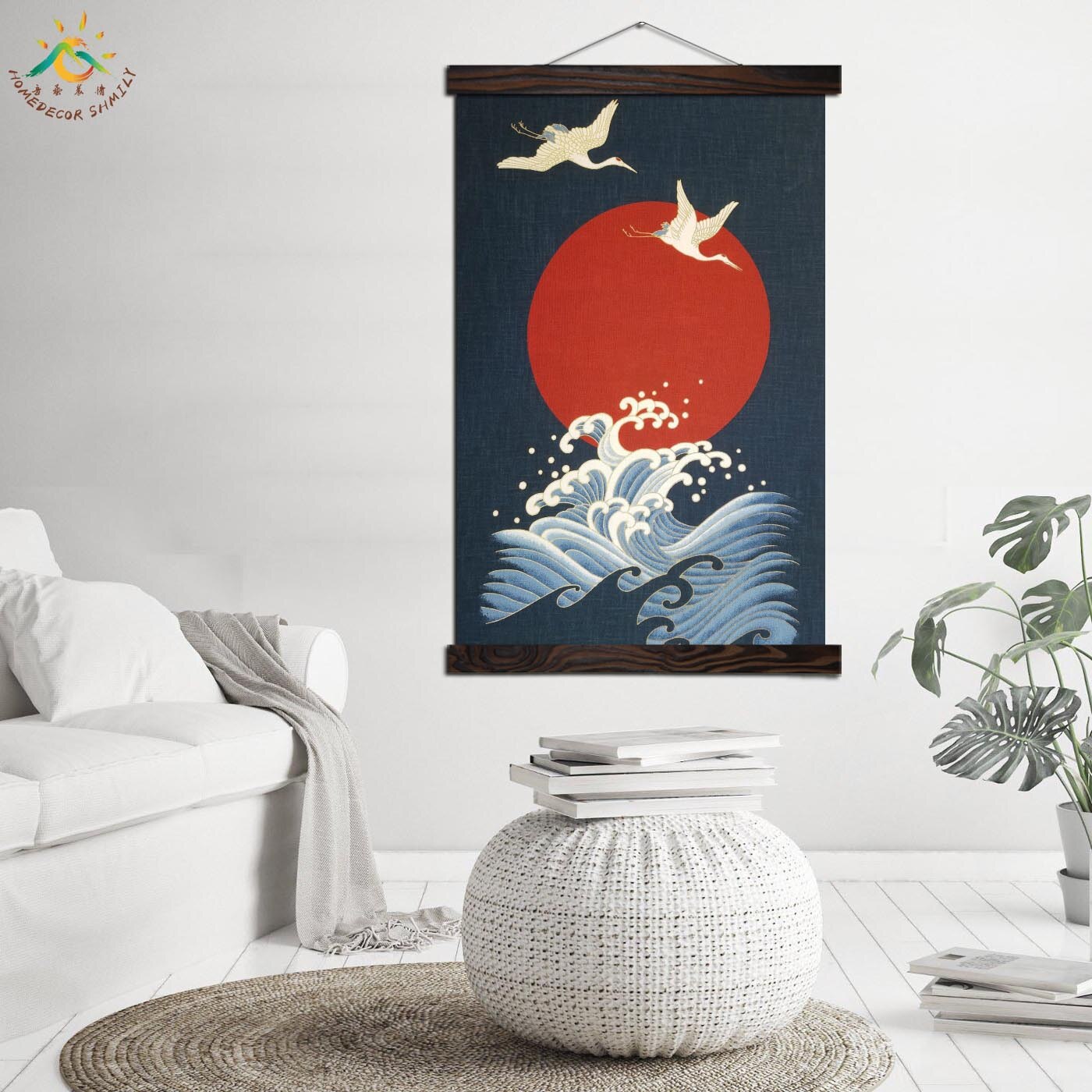Flying Red-crowned Crane Wall Art Canvas Prints Painting Frame Scroll Painting Wall Poster Decorative Picture Art Print painting