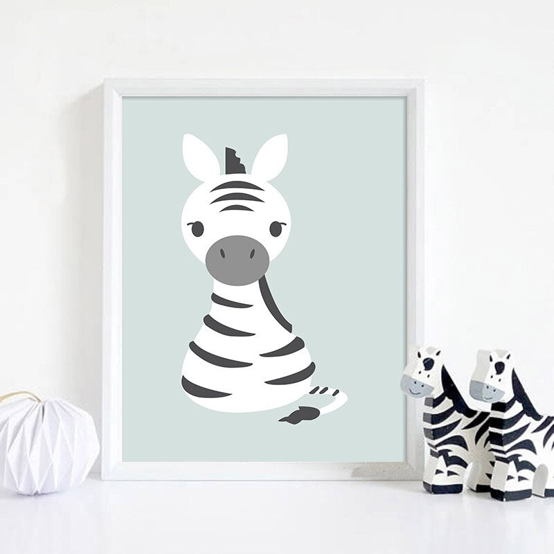 Lovely Tiger Lion Nursery Wall Art Canvas Painting Nordic Poster Animal Print Decorative Pictures Kids Baby Bedroom Decoration