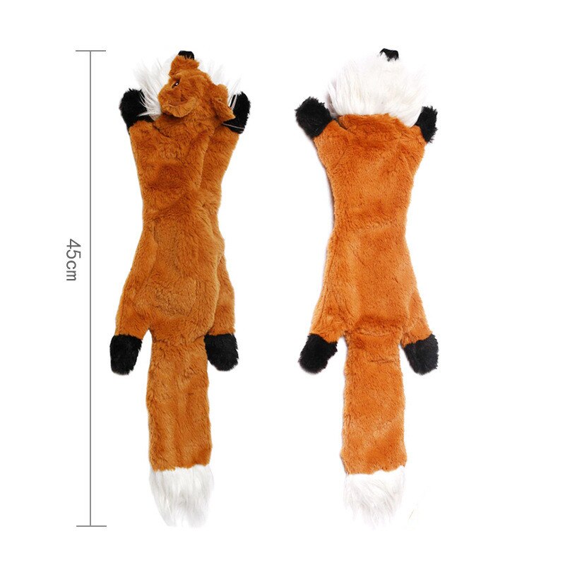 Plush Dog Chew Toys Pet Puppy Cleaning Teeth Toy Wolf Toys Stuffed Squeaky Animals Rabbit Honking Training Squirrel Pet Supplies