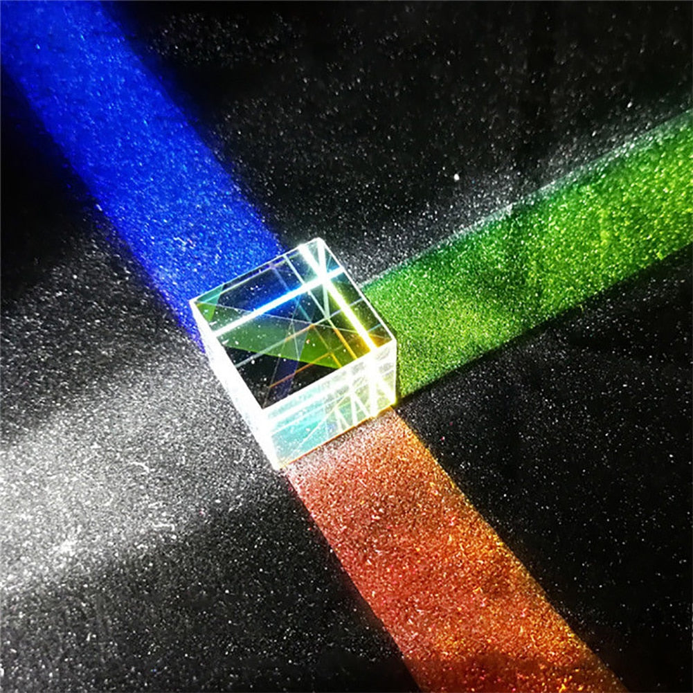 Optical Glass X-cube Dichroic Cube Prism RGB Combiner Splitter Educational Gift Class Physics Educational Toy Cube Design