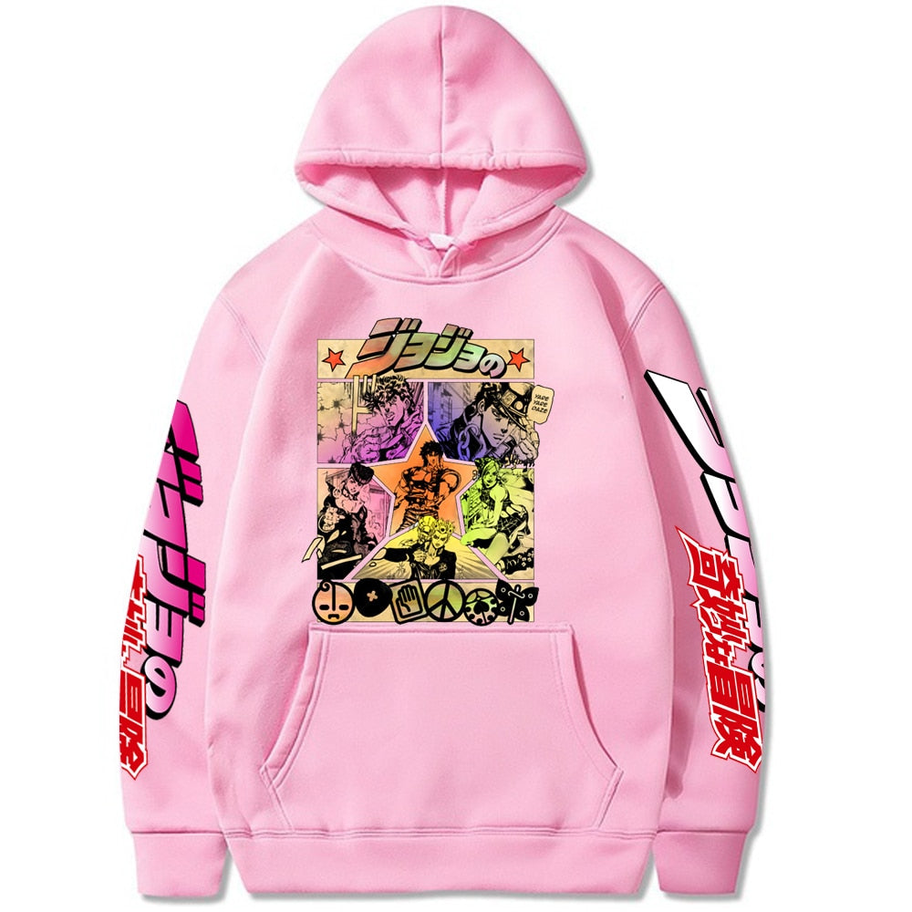 2022 Harajuku JOJO's Bizarre Adventure Unisex Hoodies Japanese Anime JOJO Printed Men's Hoodie Streetwear Casual Sweatshirts