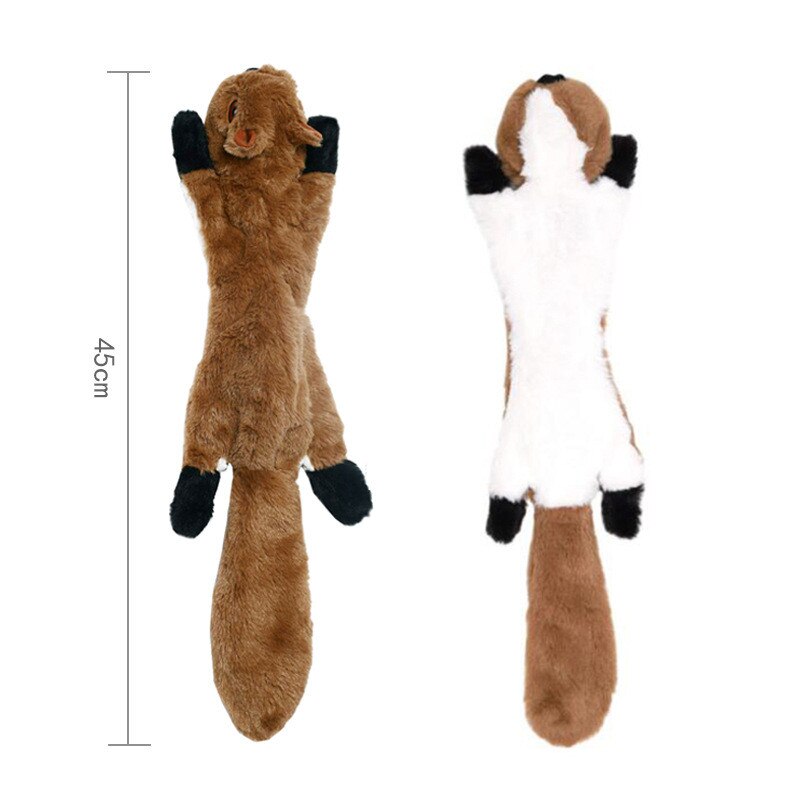 Plush Dog Chew Toys Pet Puppy Cleaning Teeth Toy Wolf Toys Stuffed Squeaky Animals Rabbit Honking Training Squirrel Pet Supplies