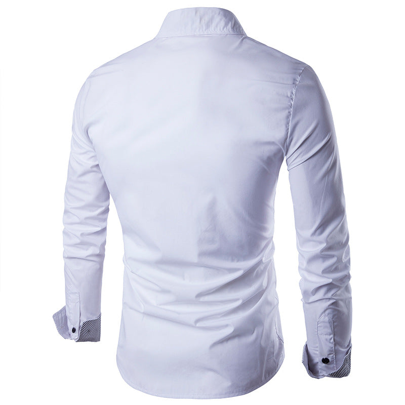 Men's Shirt Men's Long Sleeve Dragon Print Long Sleeve Slim Fit Shirt