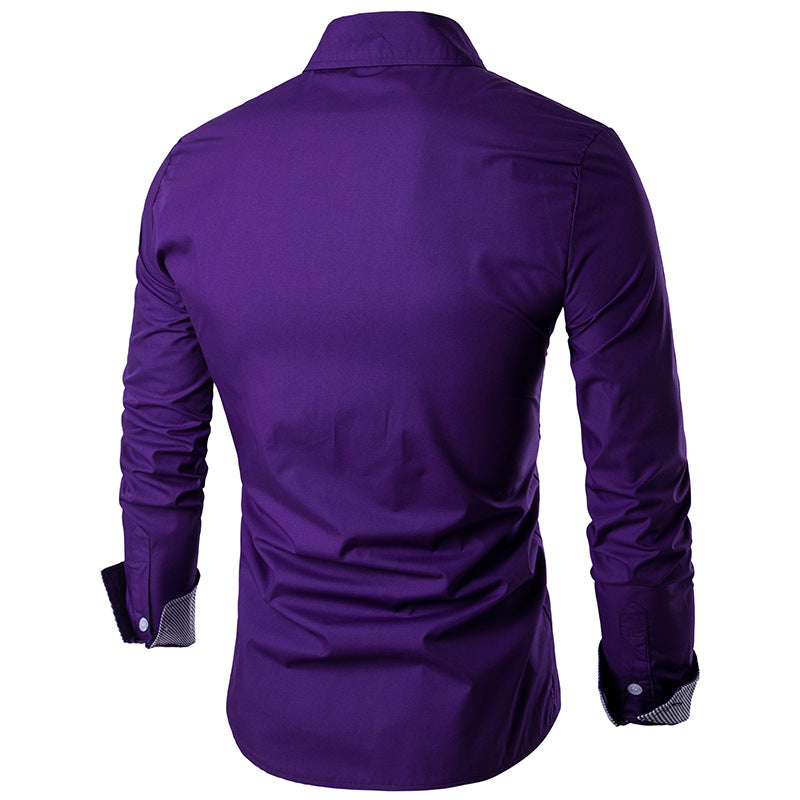 Men's Shirt Men's Long Sleeve Dragon Print Long Sleeve Slim Fit Shirt