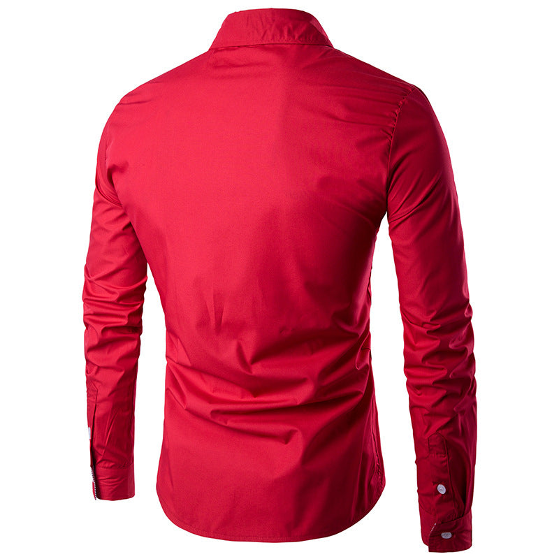 Men's Shirt Men's Long Sleeve Dragon Print Long Sleeve Slim Fit Shirt