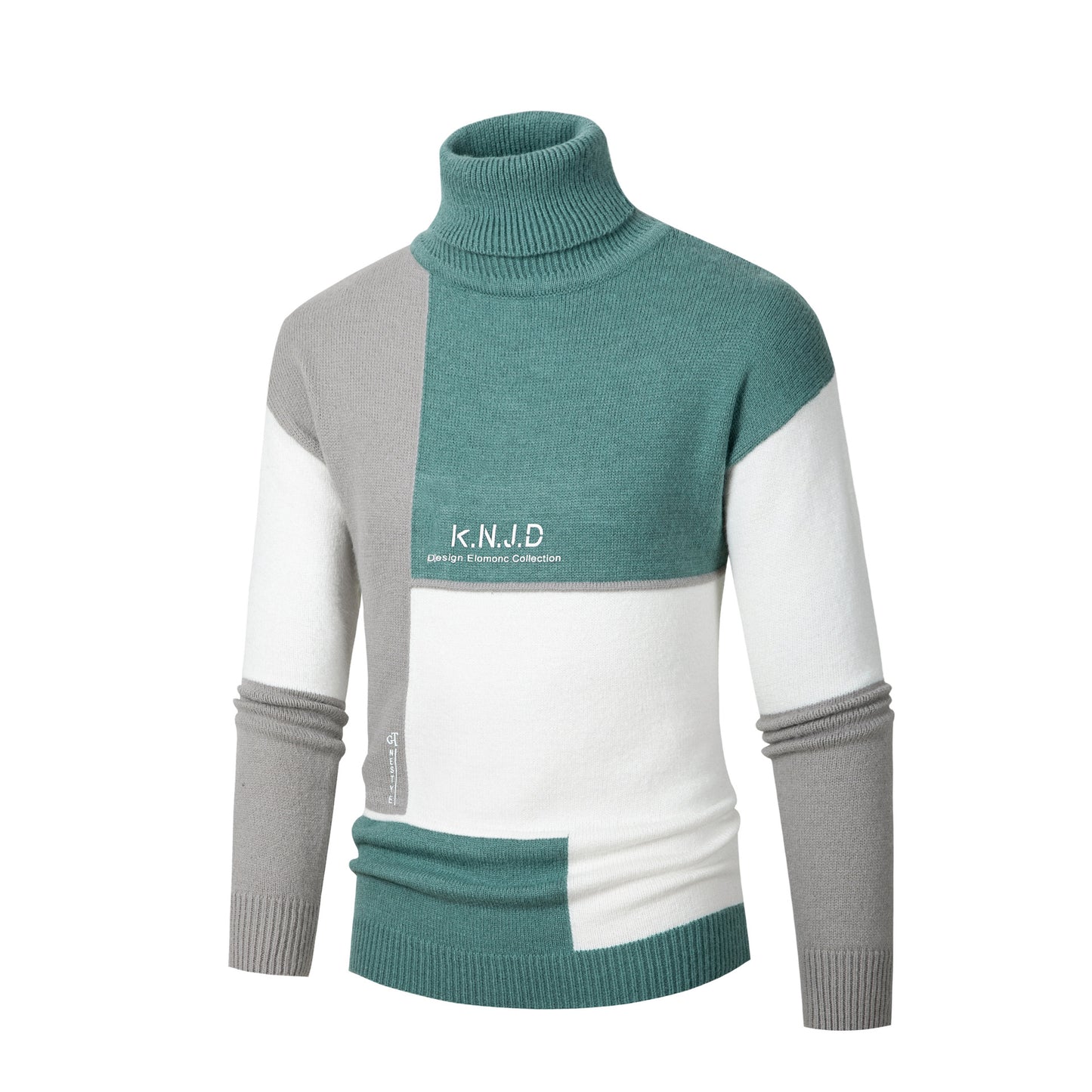 Amazon AliExpress Autumn And Winter New Men's Turtleneck Sweater Fashion Trend Square Korean Style Simple Top For Men