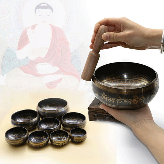 Tibetan Singing Bowl Home Decoration Buddhism Dharma Monks Lama Supplies Yoga Copper Sound Therapy Nepal Handmade Bowl New