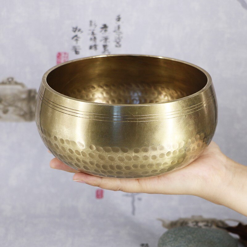 Tibetan Singing Bowl Home Decoration Buddhism Dharma Monks Lama Supplies Yoga Copper Sound Therapy Nepal Handmade Bowl New