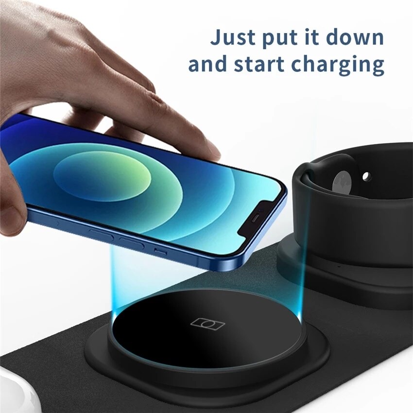 3 In 1 Magnetic Wireless Charger Pad For iPhone 14 13 12 Pro Max Apple Watch 8 7 Airpods Foldable 15W Fast Charging Dock Station