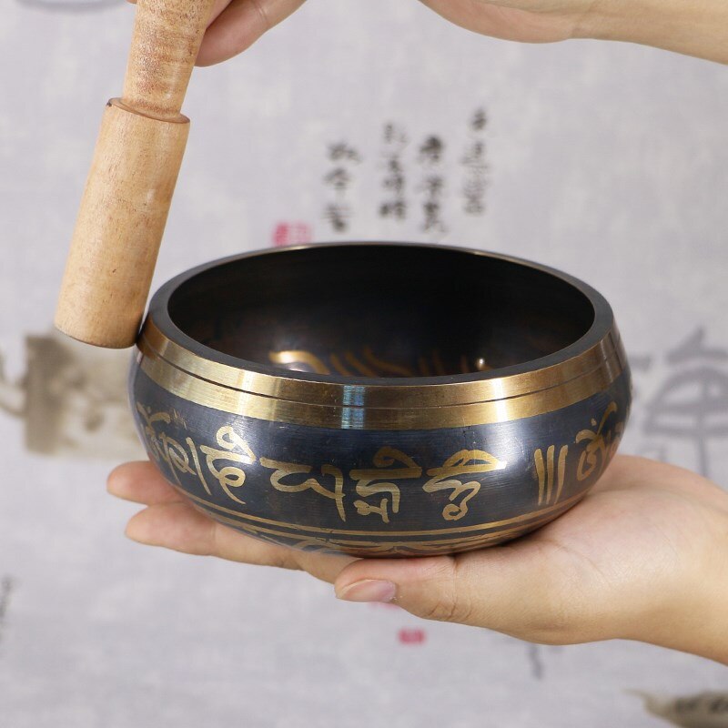 Tibetan Singing Bowl Home Decoration Buddhism Dharma Monks Lama Supplies Yoga Copper Sound Therapy Nepal Handmade Bowl New
