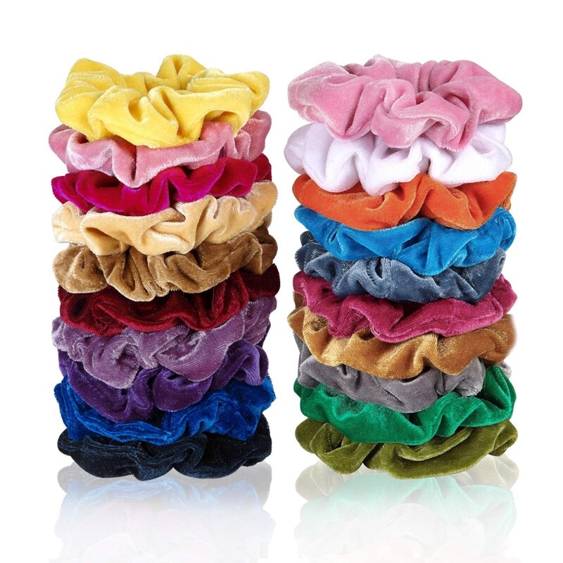 50/20/16/12/10/6/3/1 PC Fashion Velvet/Silk Scrunchie Elastic Hair Rubber Bands Hair Ropes Ties for Women Hair Accessories Girls