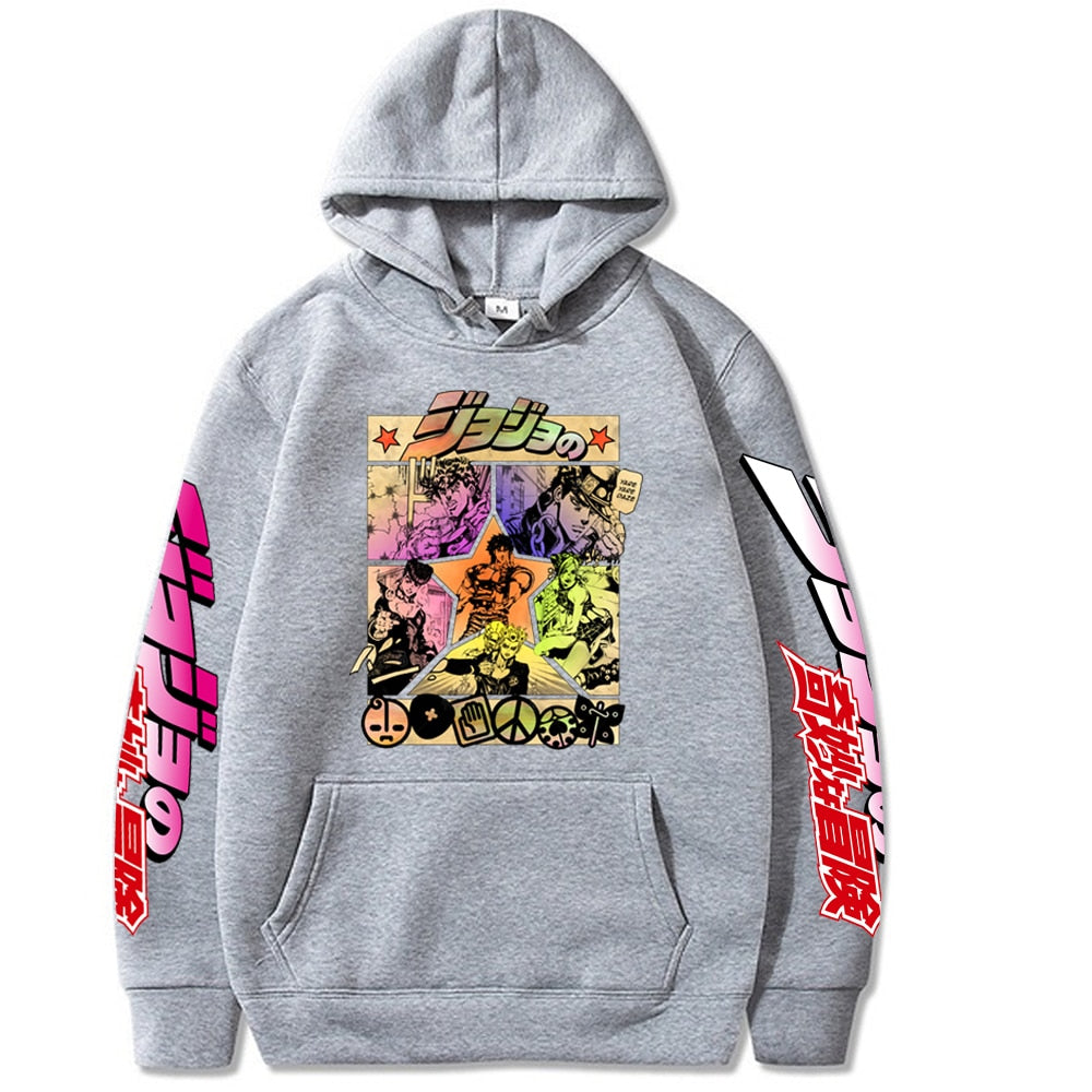 2022 Harajuku JOJO's Bizarre Adventure Unisex Hoodies Japanese Anime JOJO Printed Men's Hoodie Streetwear Casual Sweatshirts