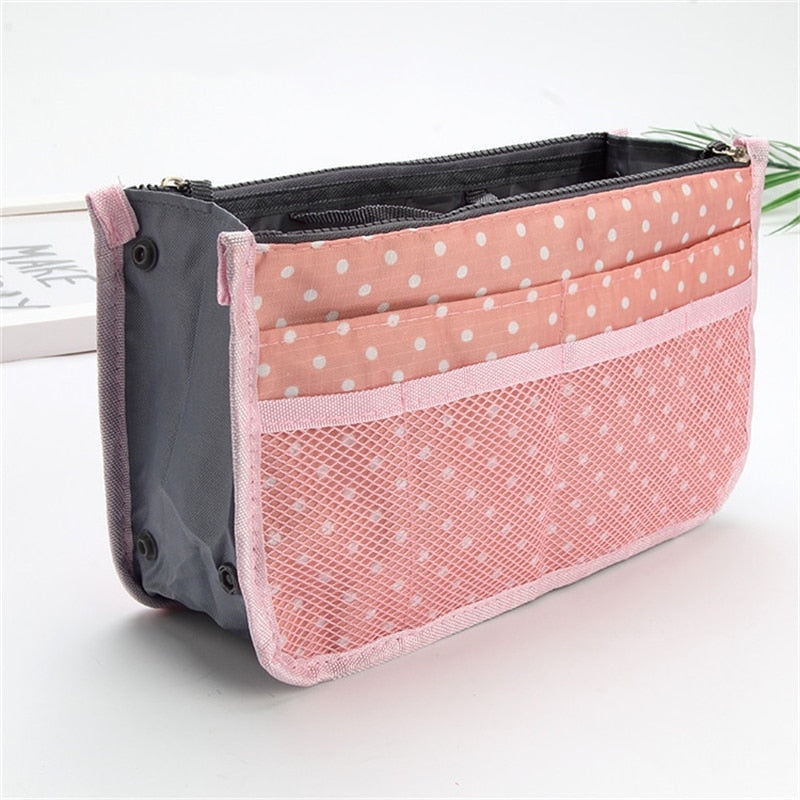 Organizer Insert Bag Women Nylon Travel Insert Organizer Handbag Purse Large liner Lady Makeup Cosmetic Bag Cheap Female Tote