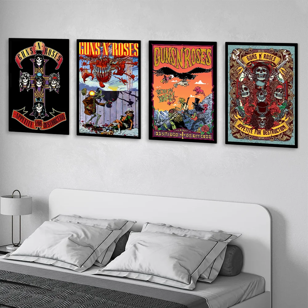 Cool Band G-Guns N Roses Poster Waterproof Wall Art High Quality Print Movie Posters For Living Bedroom Retro Room Decor Gift