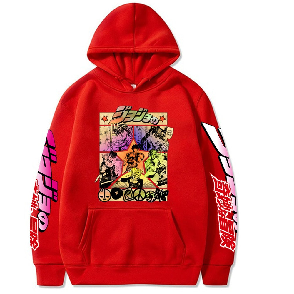 2022 Harajuku JOJO's Bizarre Adventure Unisex Hoodies Japanese Anime JOJO Printed Men's Hoodie Streetwear Casual Sweatshirts