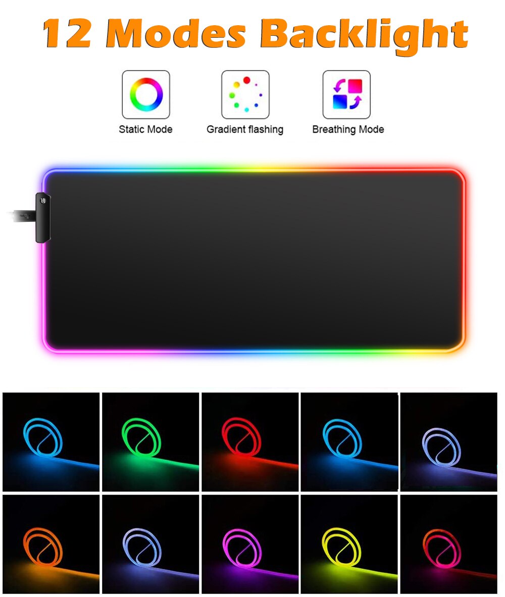 Basketball 23  Gaming RGB Mouse Pad Gamer Computer Carpet RGB Backlit Mause Pad Large Mousepad XL For Desk Keyboard LED Mice Mat