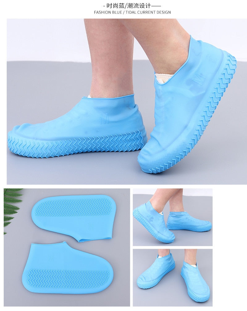 Thicken Shoe Cover Silicon Gel Waterproof Rain Shoes Covers Reusable Rubber Elasticity Overshoes Anti-slip for Boots Prot