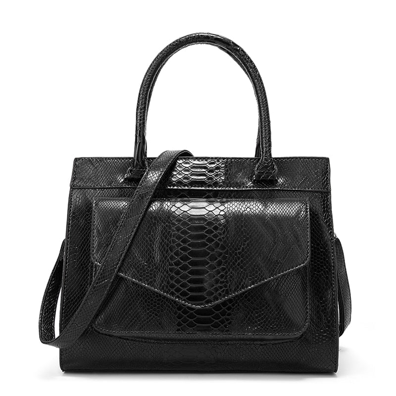 New Fashion Woman Bag Luxe cuir Serpentine Women's leather Handbags With pouch Ladies Trunk Tote bolsos Women messenger bag