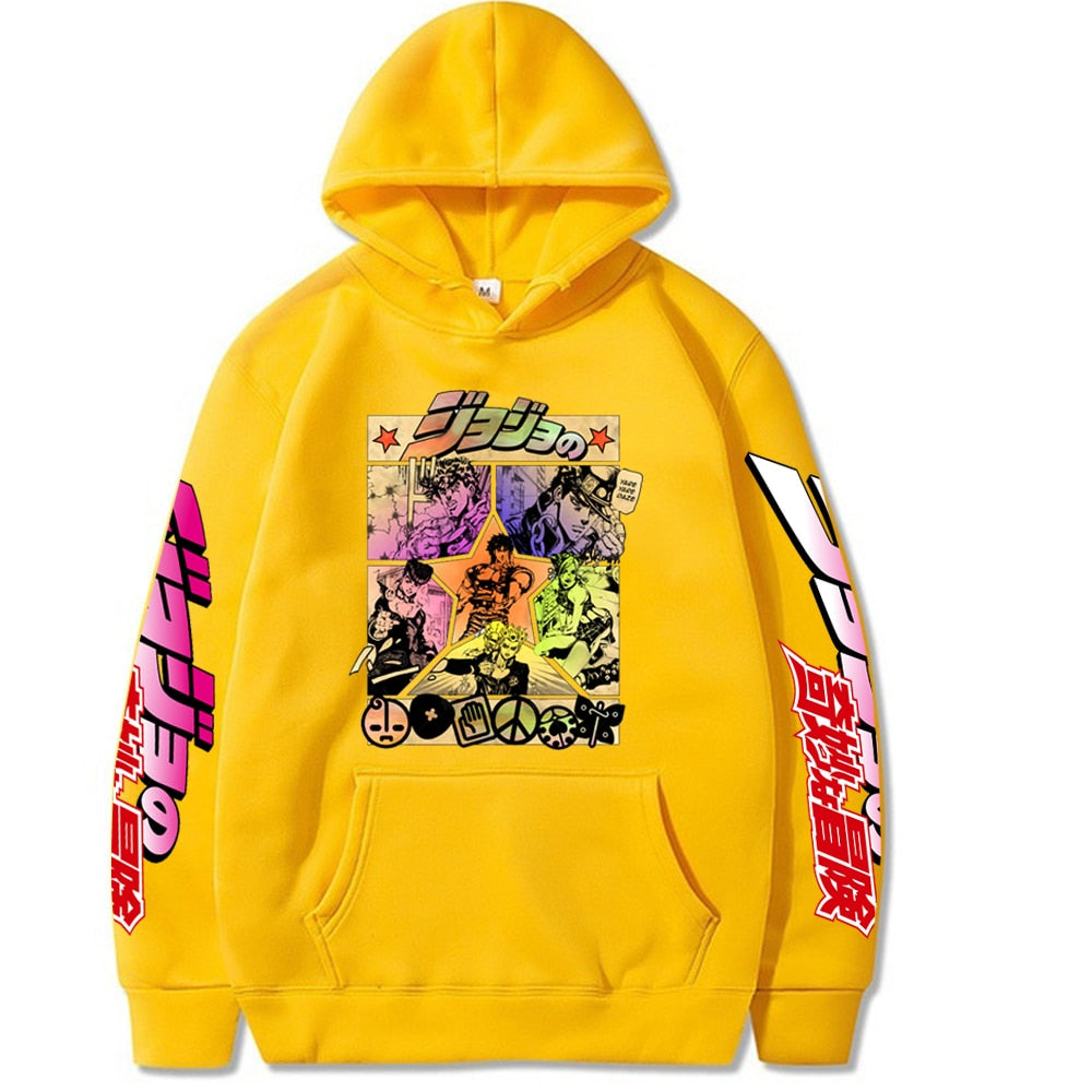 2022 Harajuku JOJO's Bizarre Adventure Unisex Hoodies Japanese Anime JOJO Printed Men's Hoodie Streetwear Casual Sweatshirts
