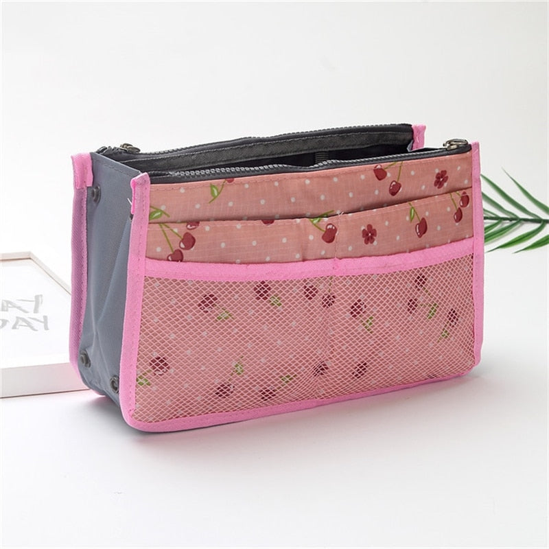 Organizer Insert Bag Women Nylon Travel Insert Organizer Handbag Purse Large liner Lady Makeup Cosmetic Bag Cheap Female Tote