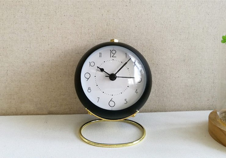 Round Metal Desk Clock Round Student Clock