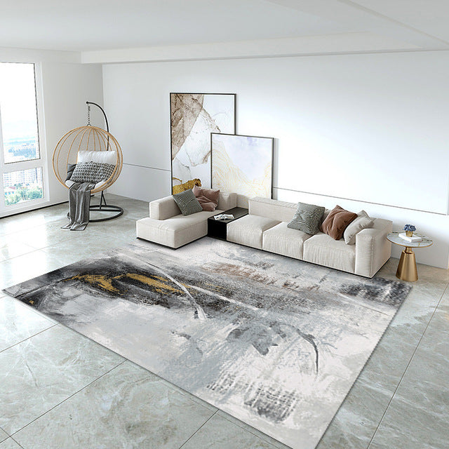 Modern Minimalist Crystal Velvet Printed Living Room Rug